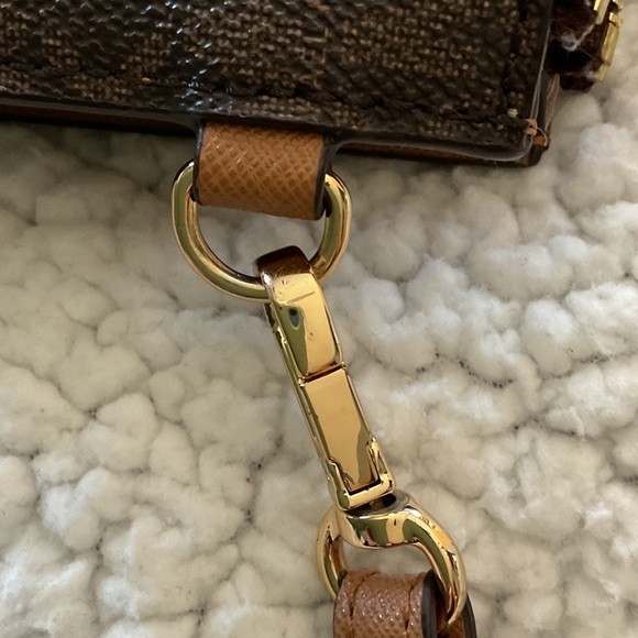 Michael Kors Brown Logo Zip Wallet with Gold Hardware - Picture 11 of 12